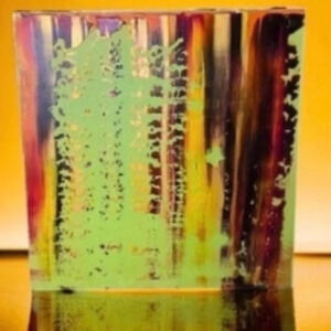 Original Acrylic‎ Painting Reclaimed Wood Green Copper Jungle Safari Signed